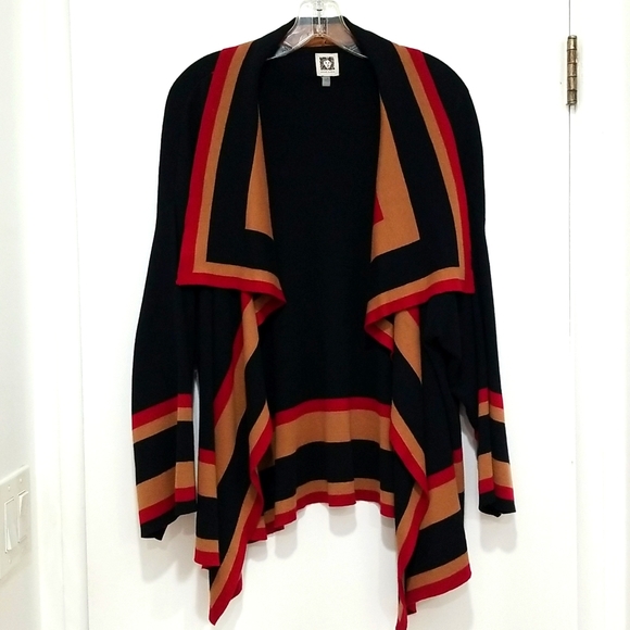 Anne Klein women's colorblock shawl-collar cardigan size L/XL - Picture 2 of 7